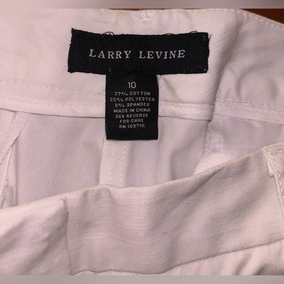 LARRY LEVINE Sz 10 Pants White Ankle Slim Leg NWT flat front (faux pockets) - Picture 5 of 7